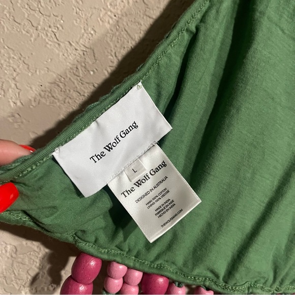 The Wolf Gang | Reis Macrame Top + Reis Macrame Skirt in Emerald Size: Large - Picture 6 of 11